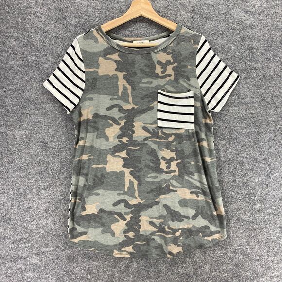 New Adora T Shirt Women M Medium Green Military Short Sleeve - Picture 1 of 10
